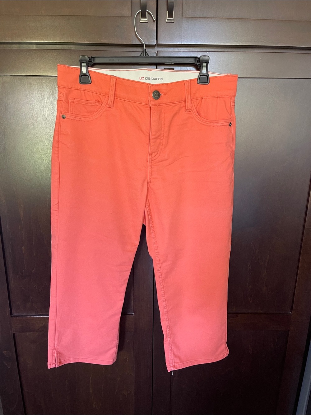 Liz Claiborne women’s capris. Orange/Coral colored. Worn once. Size 10.